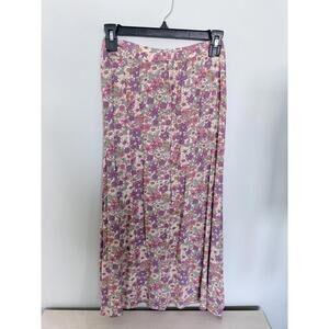 Floral Print Maxi Skirt with Side Slit